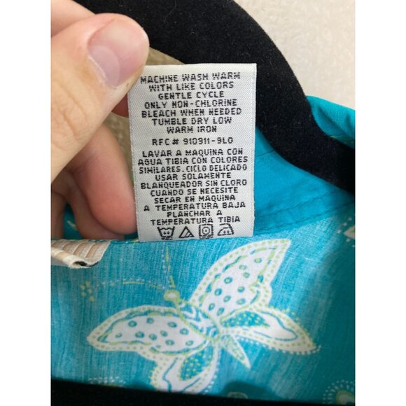 White Stag Womens Plus‎ Teal Bay Floral Butterfly Button-Up Shirt Size 18/20 - Picture 5 of 7